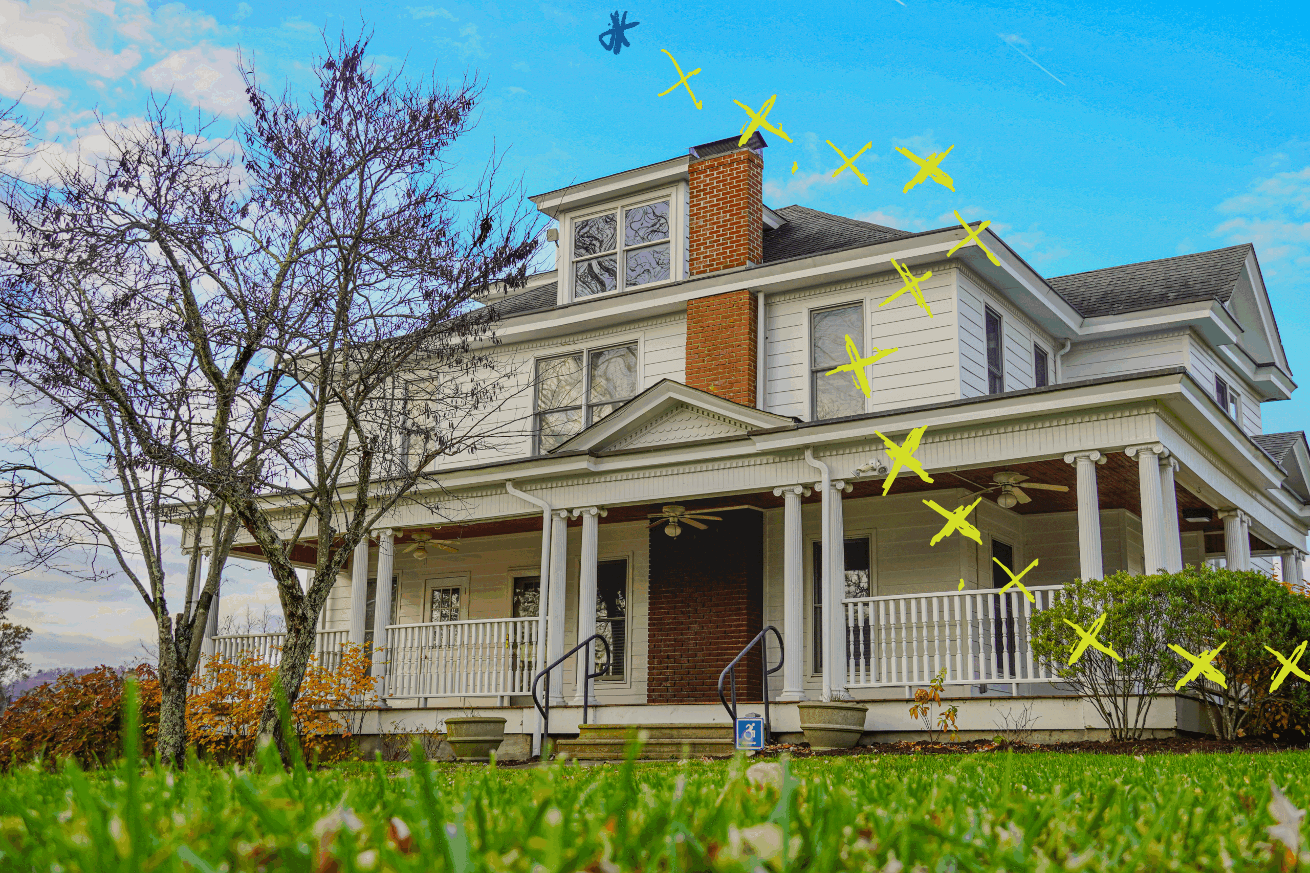 A side view of Sturt Cottage.